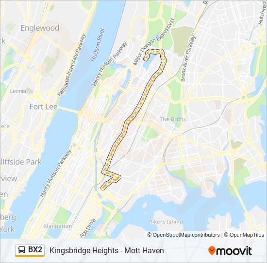 Mapa de BX2 de autobús