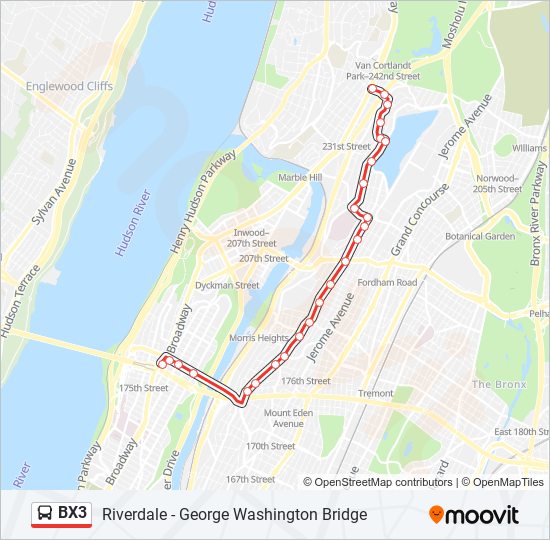 BX3 bus Line Map