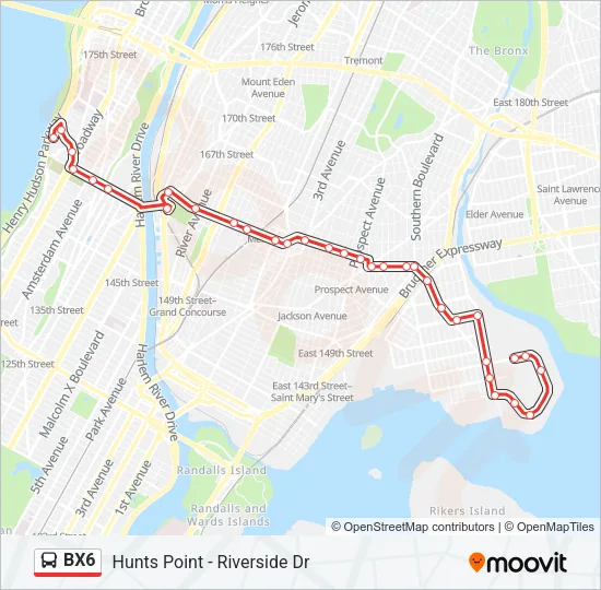 BX6 Bus Line Map