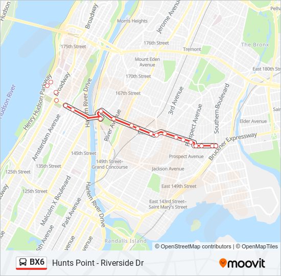 Mapa de BX6 de autobús