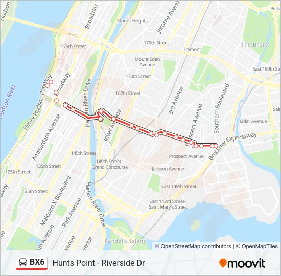 BX6 Bus Line Map