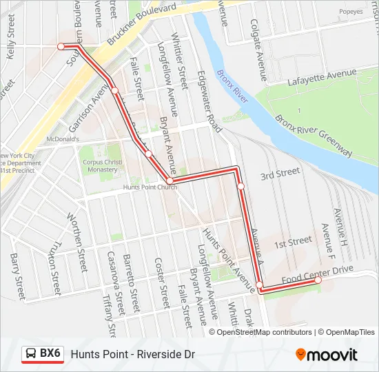 BX6 Bus Line Map