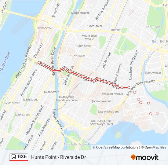 BX6 bus Line Map