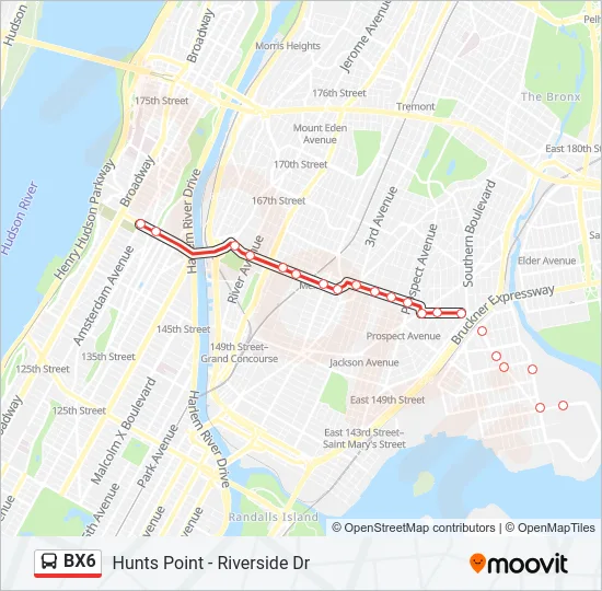 BX6 Bus Line Map