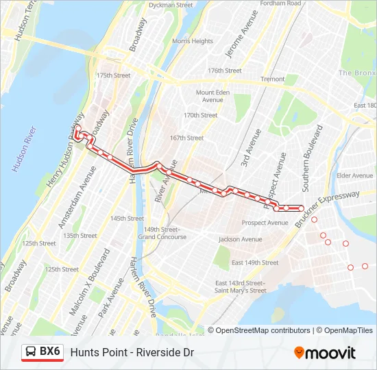 BX6 Bus Line Map