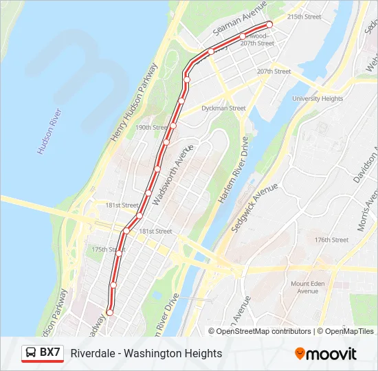 BX7 Bus Line Map