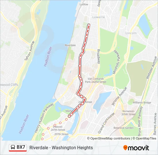 BX7 Bus Line Map