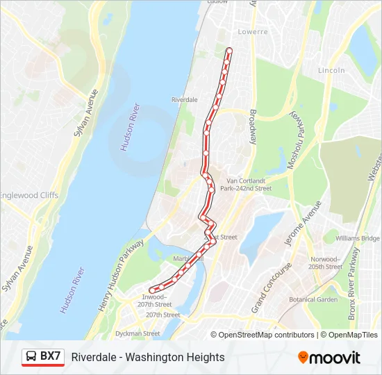 BX7 Bus Line Map