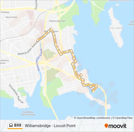 BX8 Bus Line Map