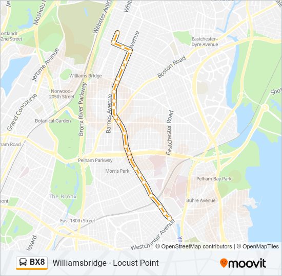 BX8 Bus Line Map