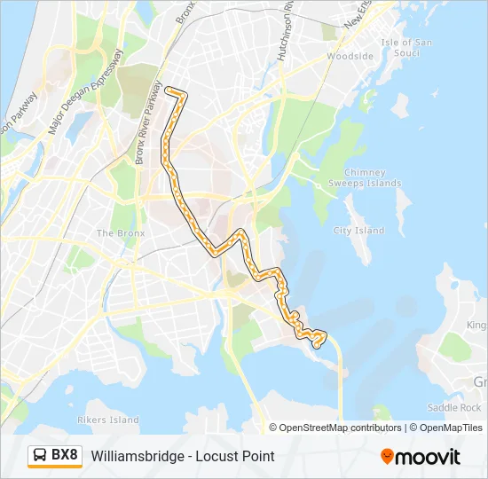BX8 Bus Line Map
