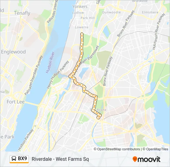 BX9 Bus Line Map
