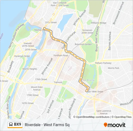 BX9 Bus Line Map