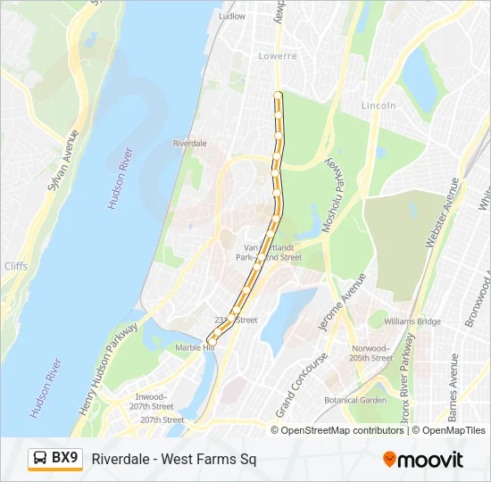 BX9 Bus Line Map