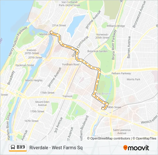 BX9 Bus Line Map