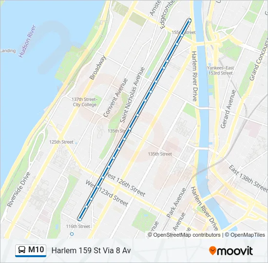 M10 Bus Line Map