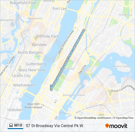 M10 Bus Line Map