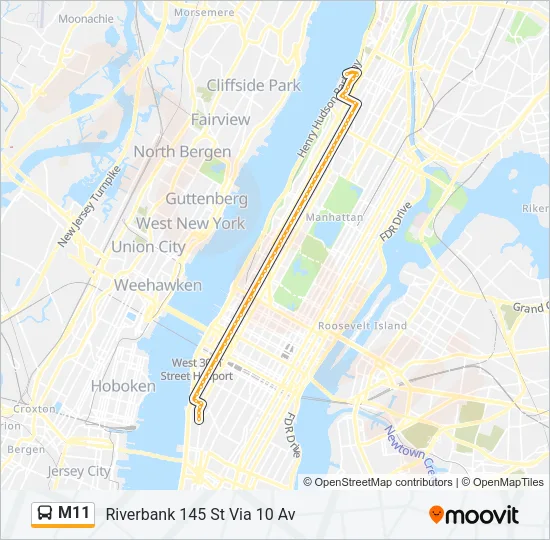 M11 Bus Line Map