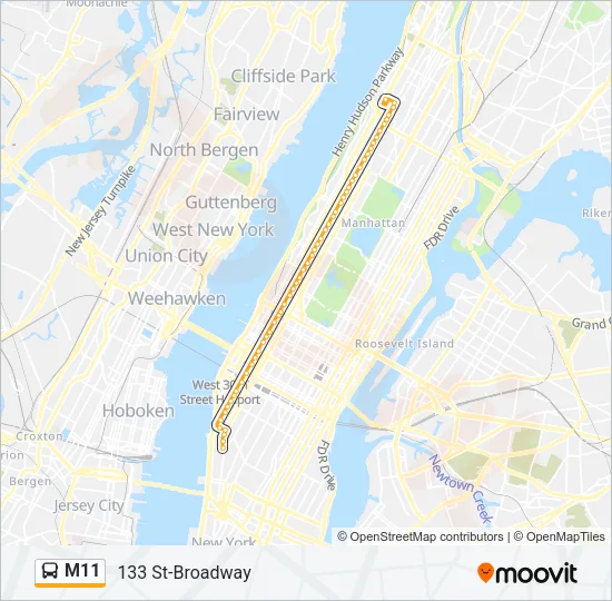 M11 Bus Line Map