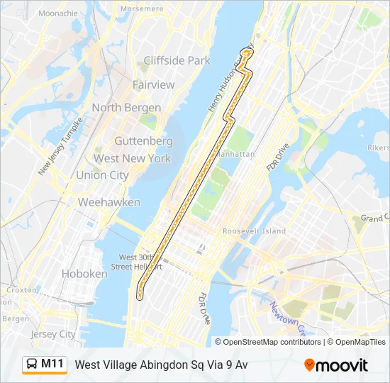M11 Bus Line Map