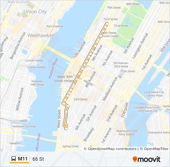 M11 bus Line Map