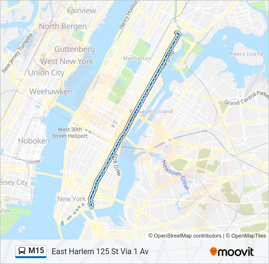 M15 Bus Line Map