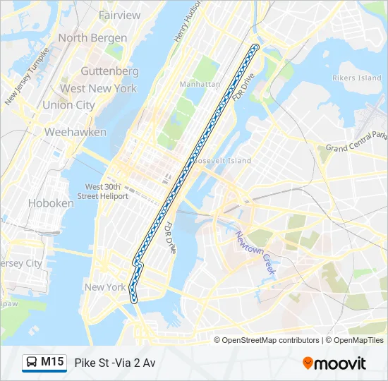 M15 Bus Line Map