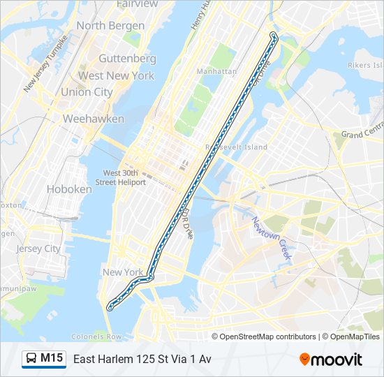 m15 Route: Schedules, Stops & Maps - East Harlem 125 St Via 1 Av (Updated)