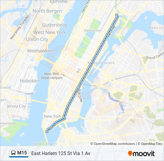 m15 Route: Schedules, Stops & Maps - East Harlem 125 St Via 1 Av (Updated)