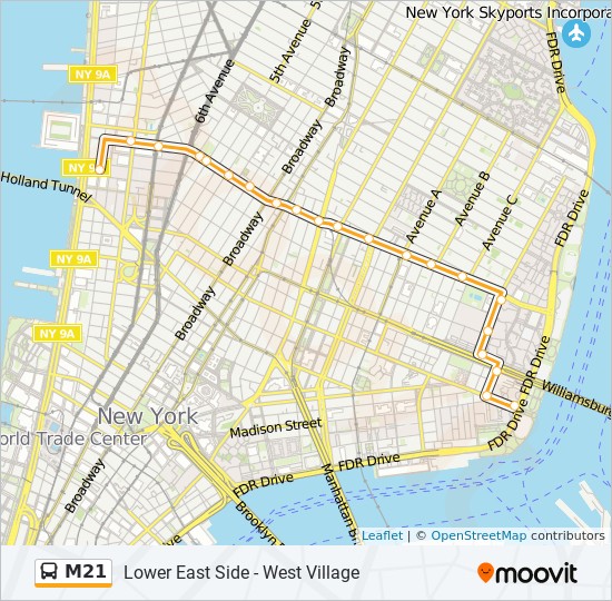 M21 Route: Schedules, Stops & Maps - Soho Spring St Crosstown