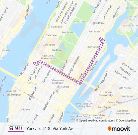 M31 Bus Line Map