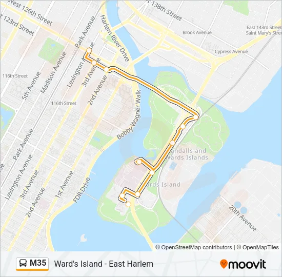 M35 Bus Line Map
