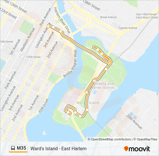 M35 Bus Line Map