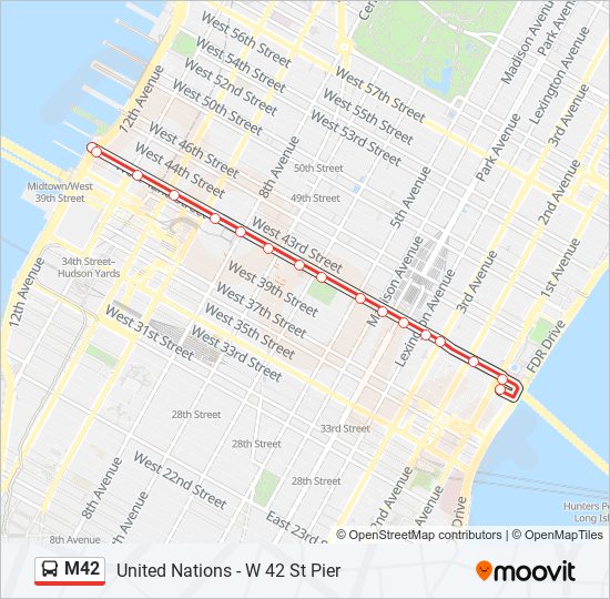 M42 bus Line Map