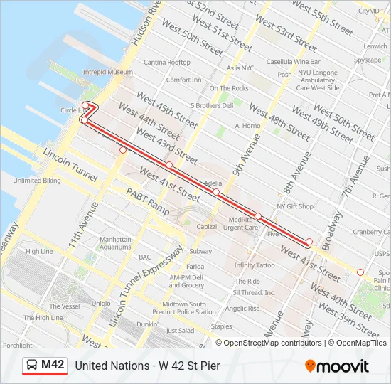 M42 Bus Line Map