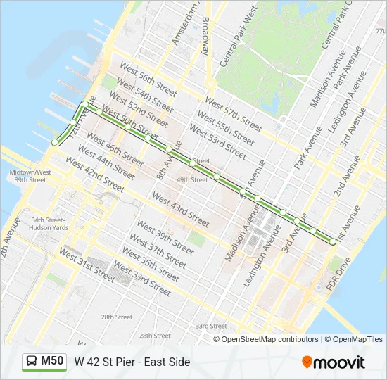 M50 Bus Line Map