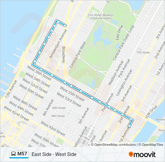 M57 Bus Line Map