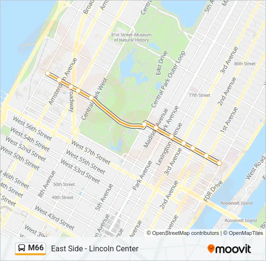 M66 Bus Line Map