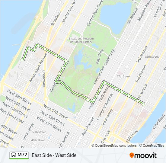 M72 bus Line Map