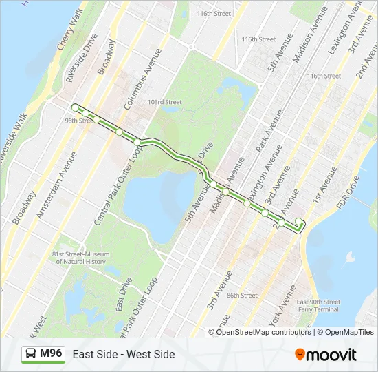M96 Bus Line Map