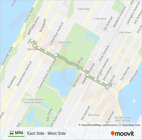 M96 Bus Line Map