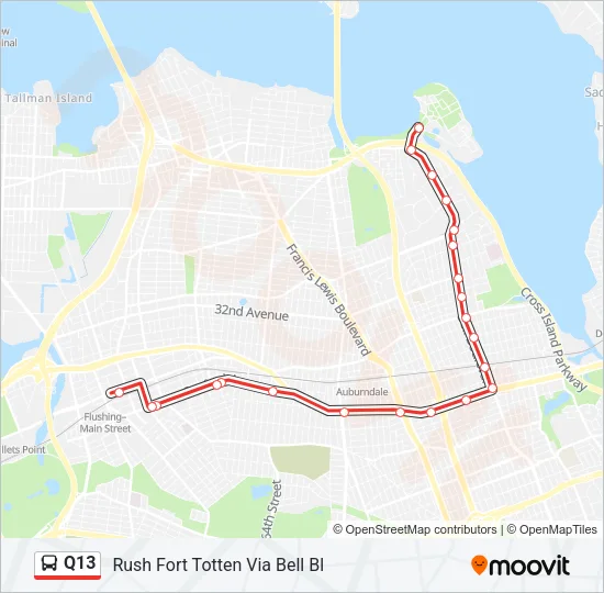 Q13 Bus Line Map