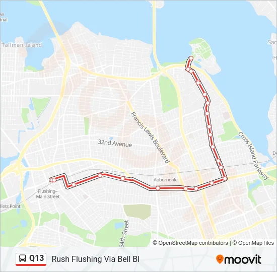Q13 Bus Line Map
