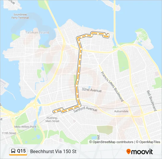 Q15 Bus Line Map