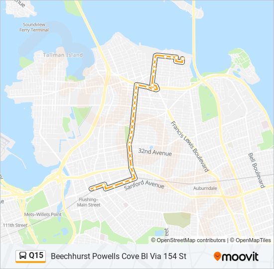Q15 bus Line Map