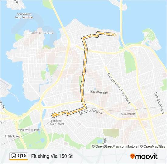 Q15 Bus Line Map