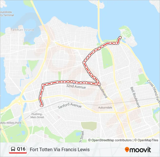 Q16 Bus Line Map