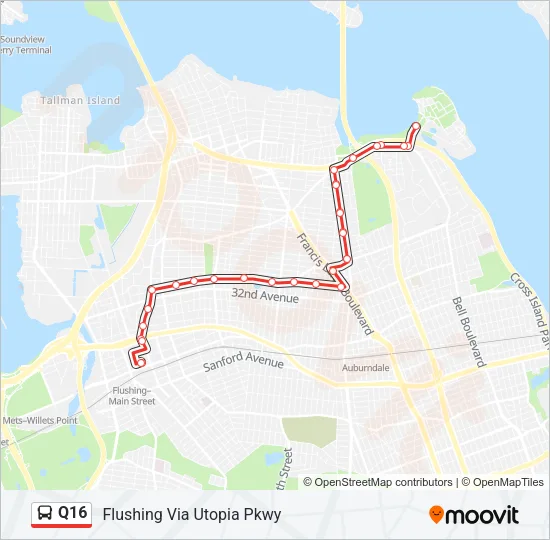 Q16 Bus Line Map