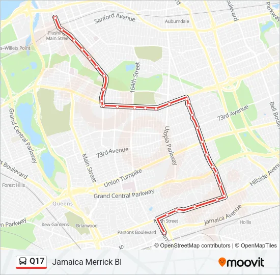 Q17 Bus Line Map