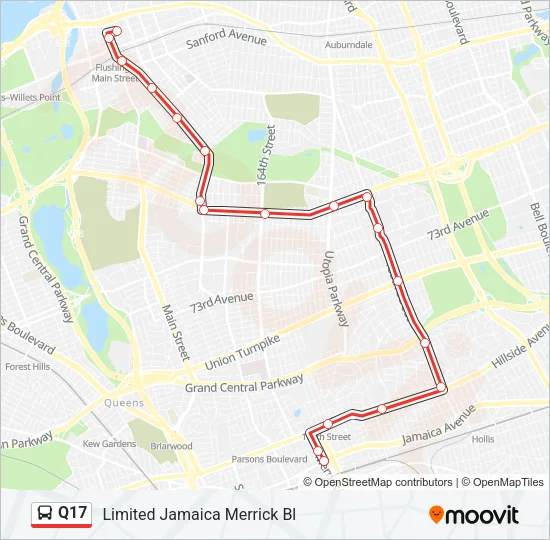 Q17 Bus Line Map